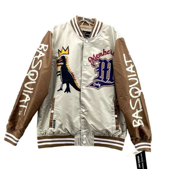 Jean Michel Basquiat x Members Only Bomber Mens Med Varsity Mona Lisa Streetwear - Picture 1 of 12